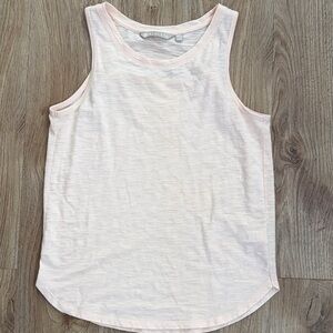 Athleta Pale Blush Scoop Neck Tank XS Lightweight Summer Workout Back Cutout